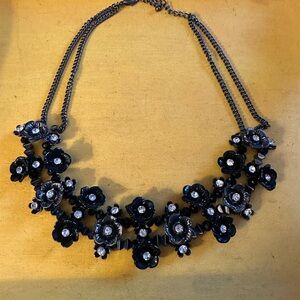 Chunky Black Flower Necklace
